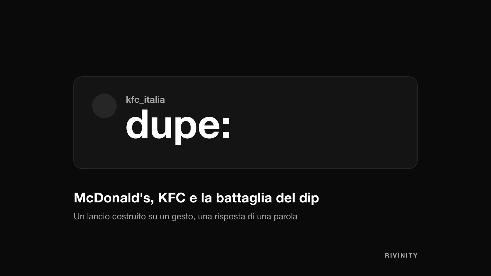 McDonald's contro KFC: il Gesto del Dip e la Risposta in Una Parola