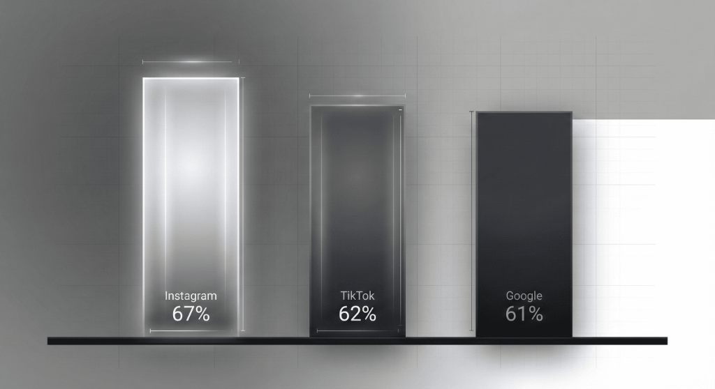 Grafico comparativo: TikTok e Instagram superano Google nelle ricerche della Gen Z